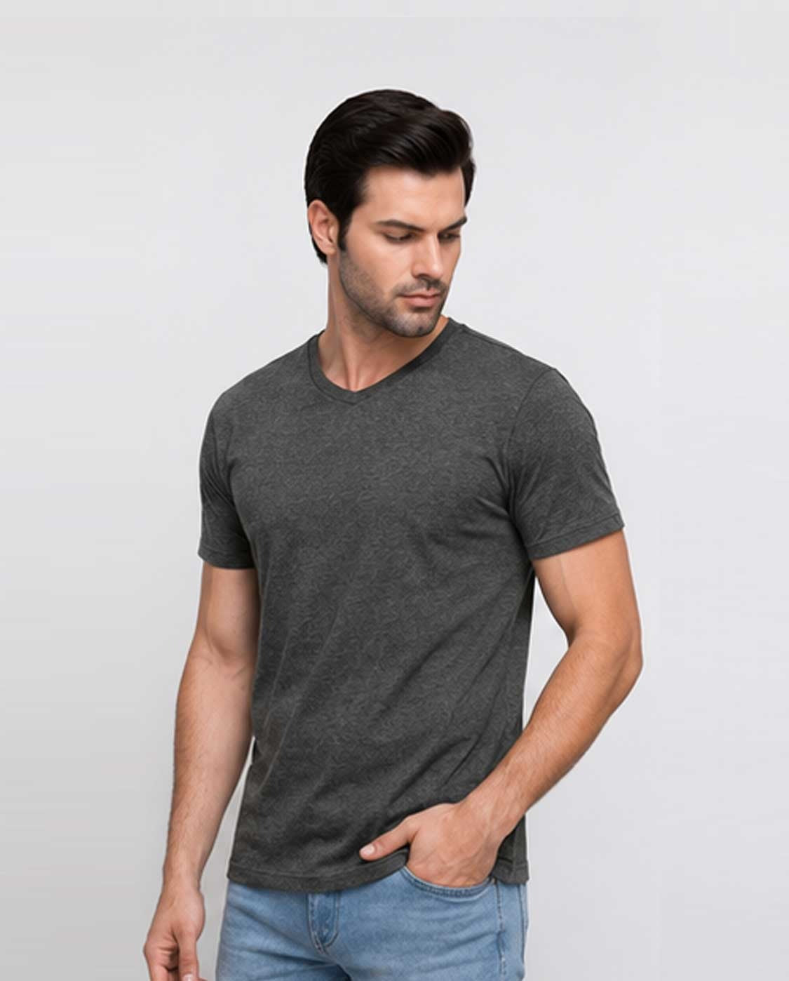 Essential Unisex Dark Grey Cotton Crew Neck T-Shirt