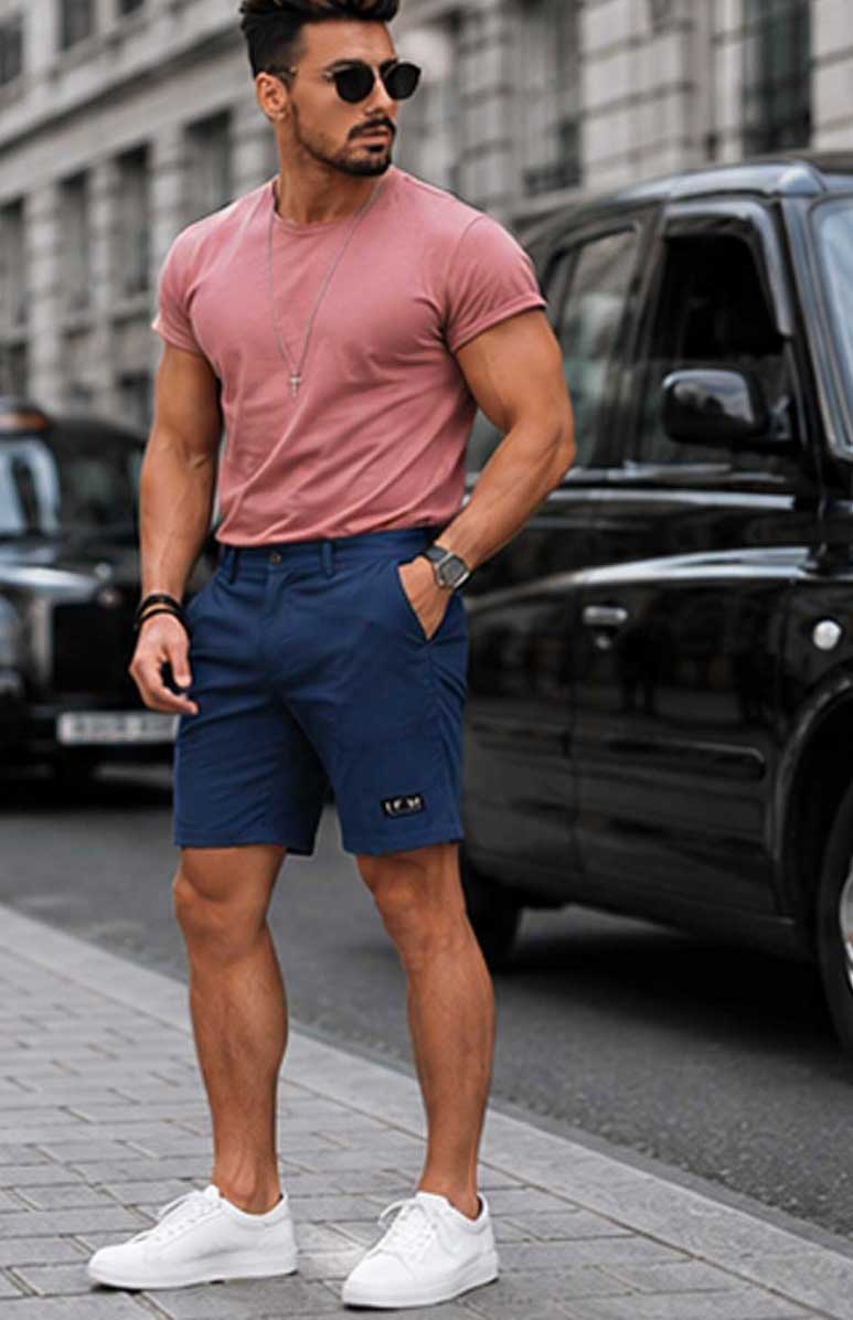 Men’s Woven Terry Quick-Dry Hybrid Stretch Navy Short