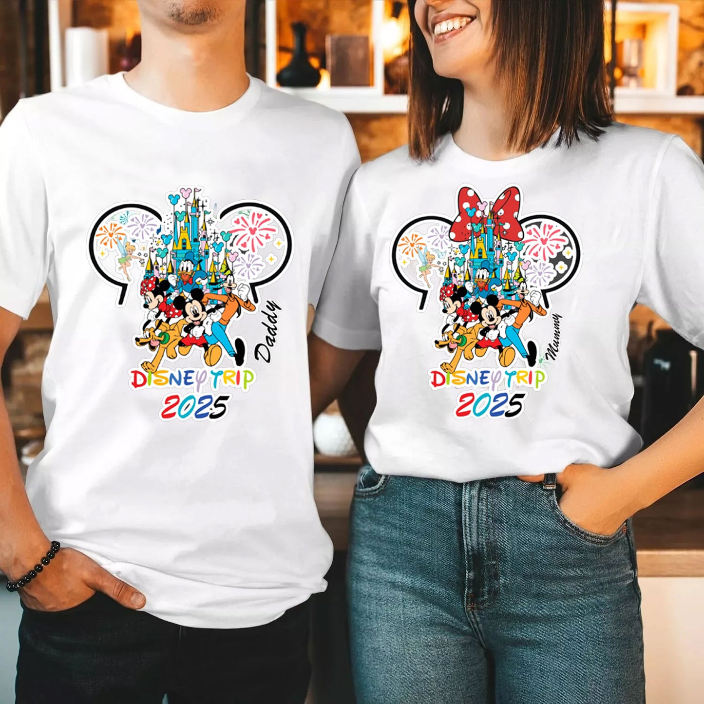 Personalised Disney Couple T-Shirts – Matching Disneyland Trip Shirts