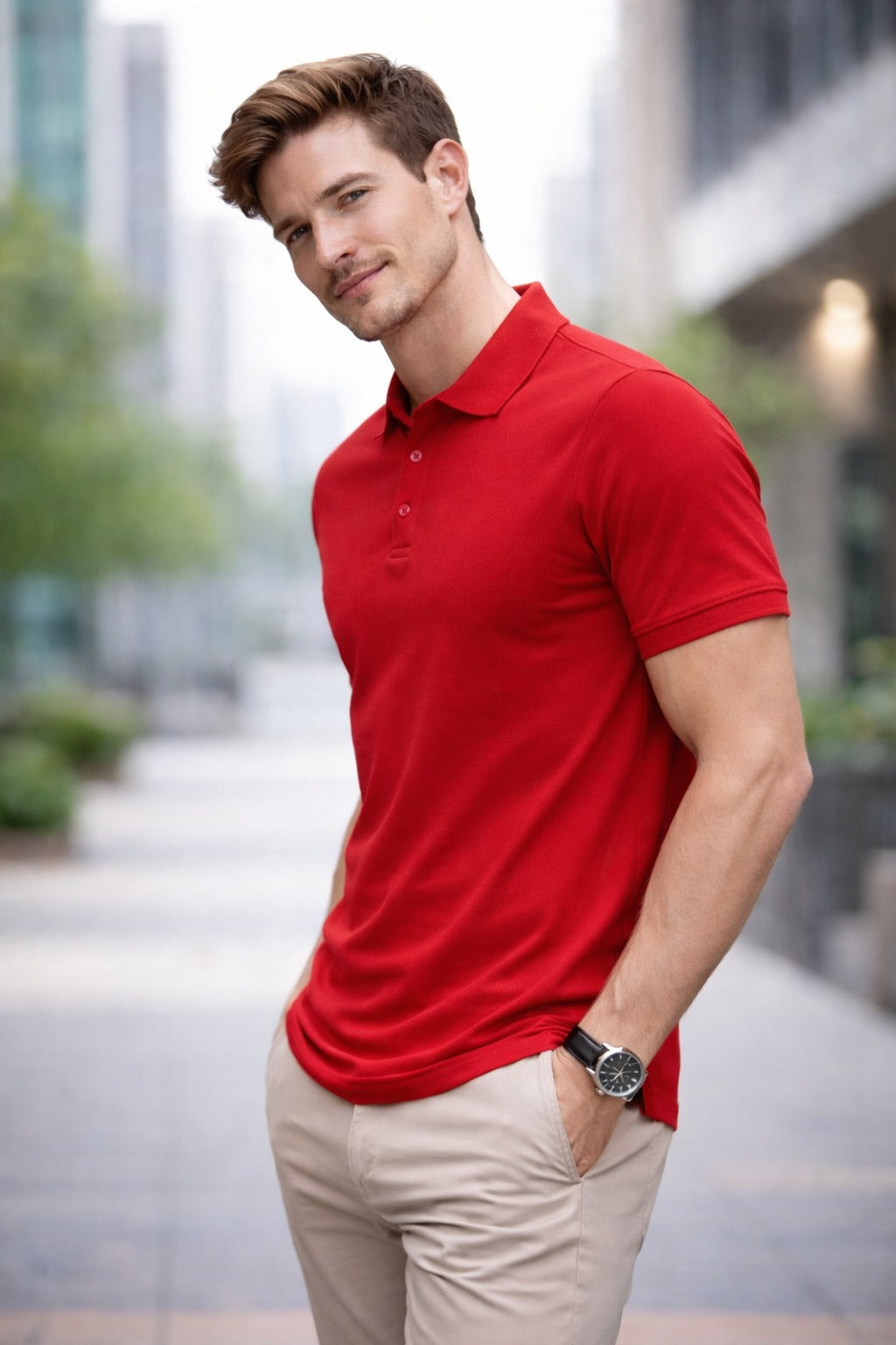 Men’s Short Sleeve Polo Shirt – Plain Piqué Golf, Work & Casual Top