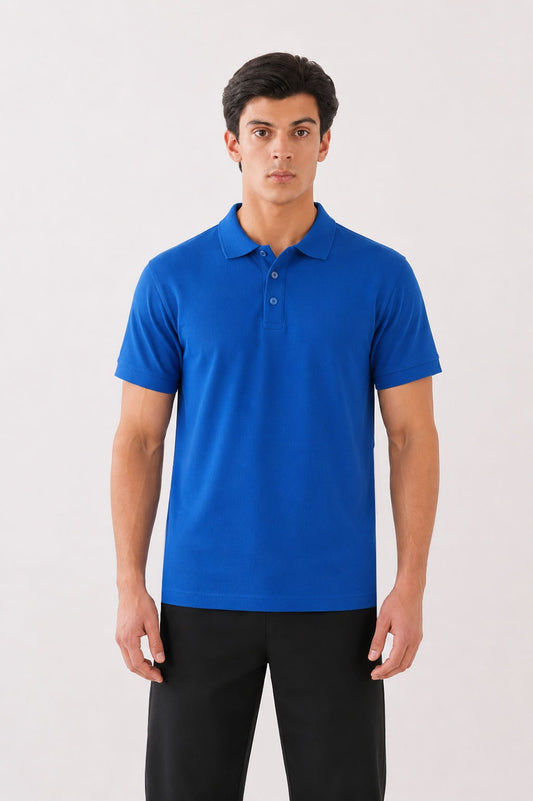Men’s Short Sleeve Polo Shirt – Plain Piqué Golf, Work & Casual Top