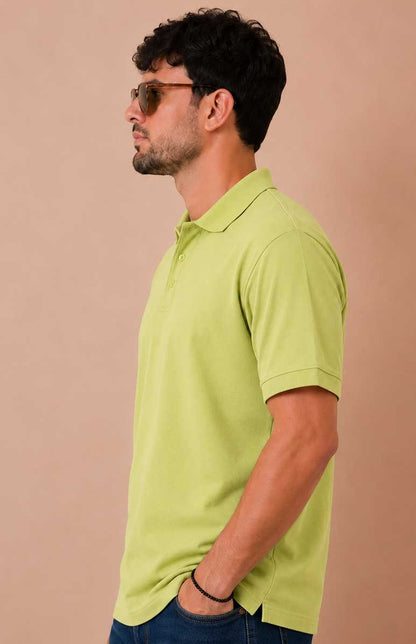 Lime Polo Shirt – Breathable Short Sleeve Smart Casual Tee