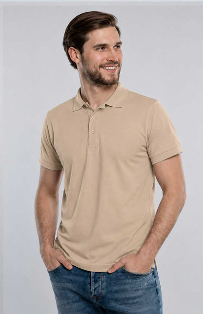 Sand Polo Shirt – Breathable Short Sleeve Smart Casual Tee