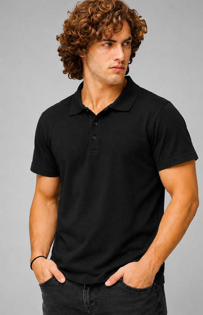 Black Polo Shirt – Breathable Short Sleeve Smart Casual Tee