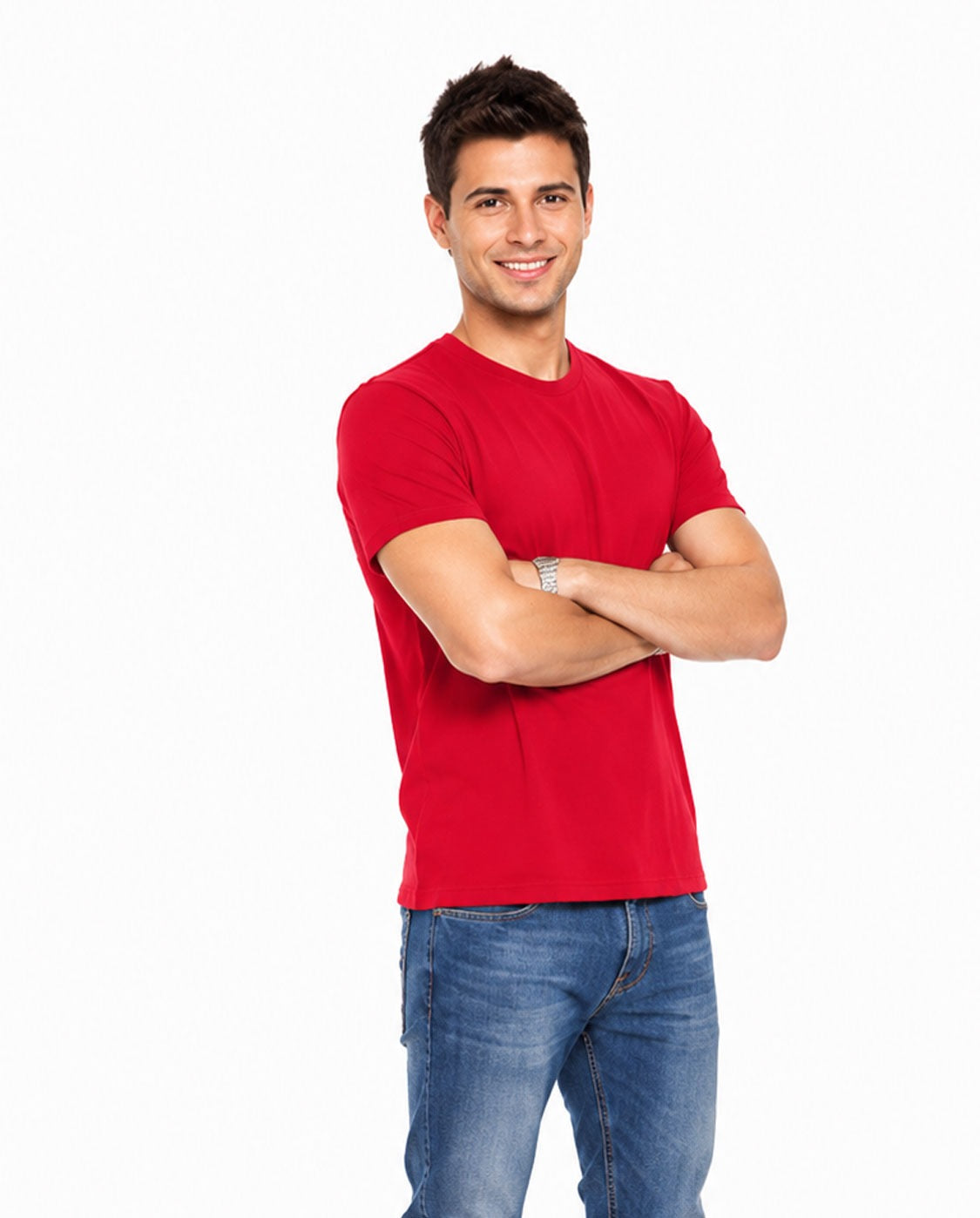 Unisex Cotton Red T-Shirt – Soft Plain Short Sleeve Tee