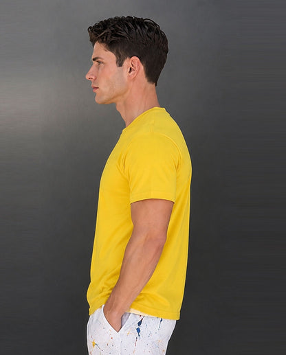 Premium Plain Cotton Yellow T-Shirt for Men & Women