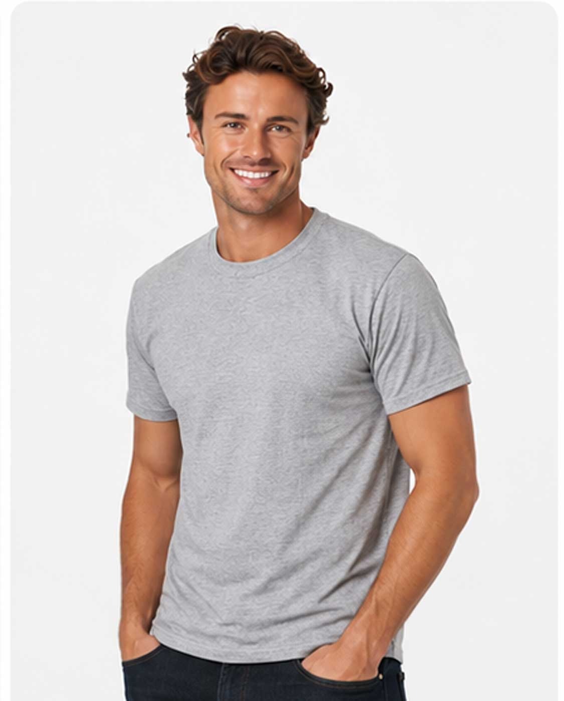 100% Cotton Plain Light Grey T-Shirt – Casual Unisex Tee