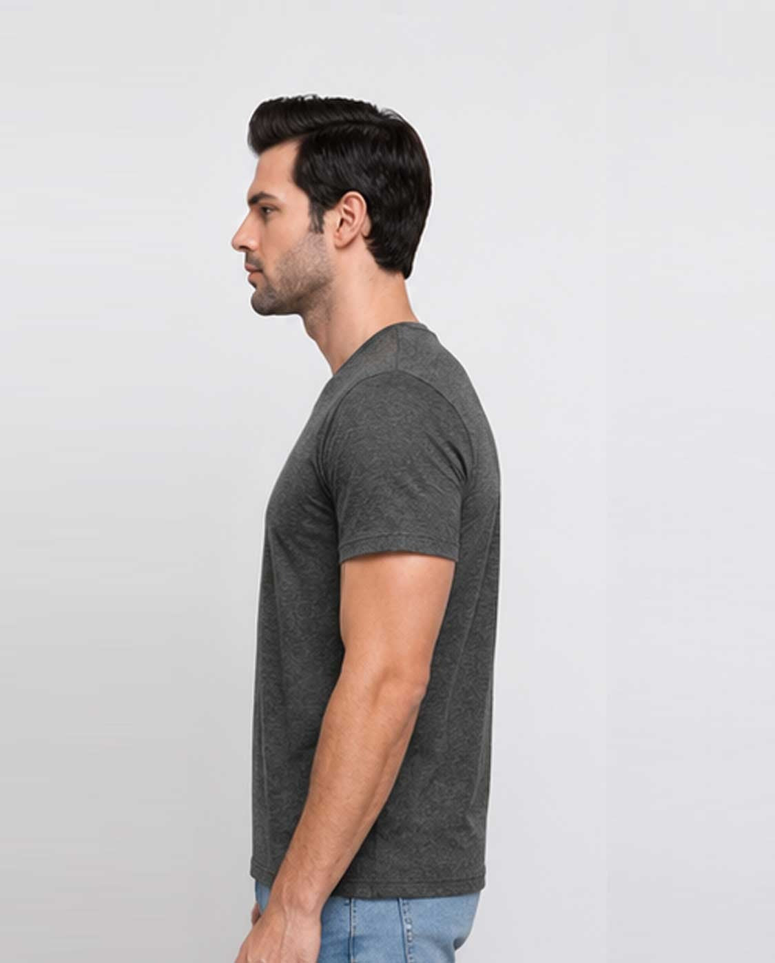 Essential Unisex Dark Grey Cotton Crew Neck T-Shirt