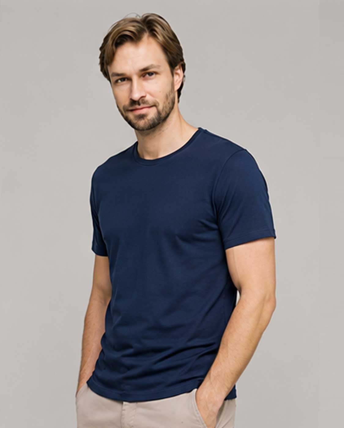 Men’s & Women’s Cotton Blue T-Shirt – Plain Short Sleeve Casual Wear