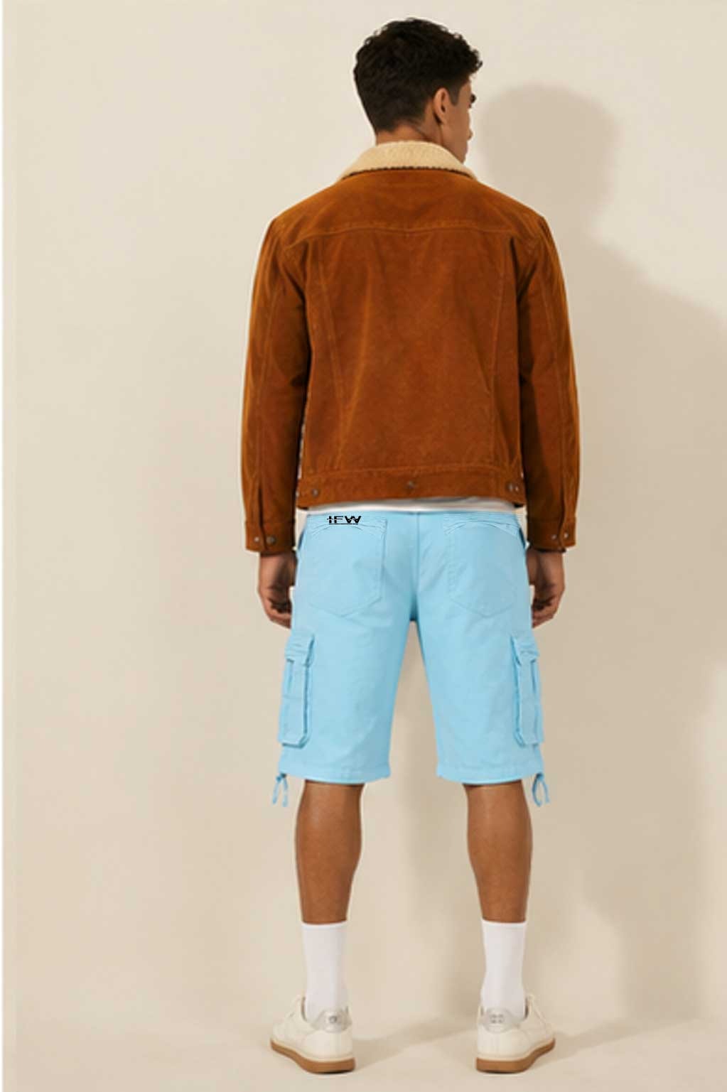 Men's Streetwear Cargo Combat Denim Sky Blue Short