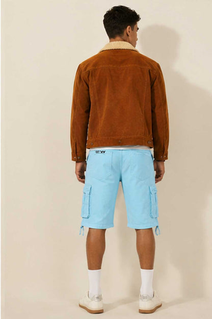 Men's Streetwear Cargo Combat Denim Sky Blue Short