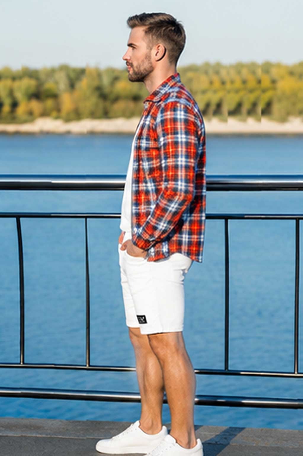 Men's Lightweight Quick-Dry Stretch Hybrid White Short