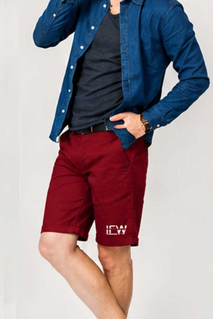 Men's Lightweight Stretch Cotton Cargo Ox Blood Short with Multi Pockets