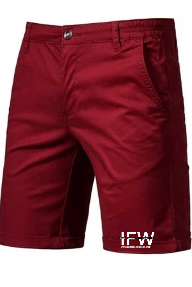 Men's Lightweight Stretch Cotton Cargo Ox Blood Short with Multi Pockets