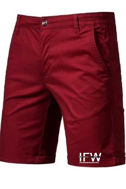 Men's Lightweight Stretch Cotton Cargo Ox Blood Short with Multi Pockets