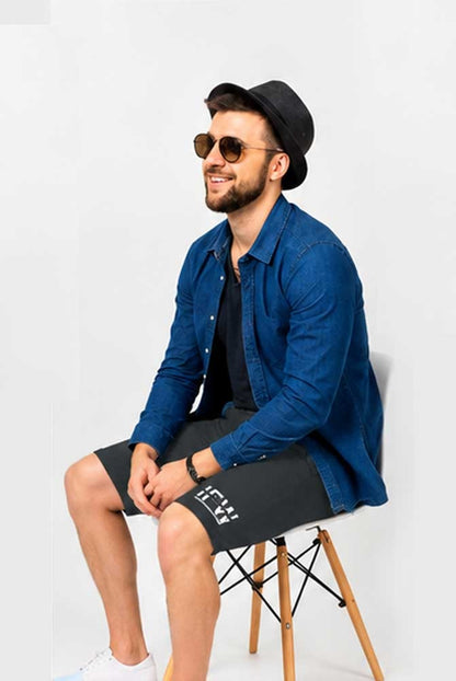 Men's Stretch Chino Cargo Dark Grey Short – Casual Outdoor Combat Short