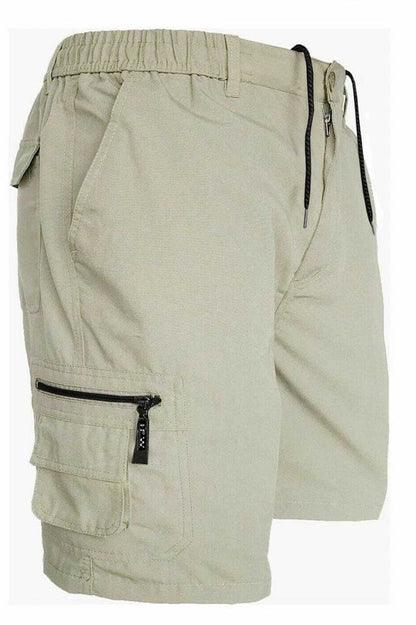 Men's Tactical Cargo Stone Short – Elastic Waist Lightweight Utility Short