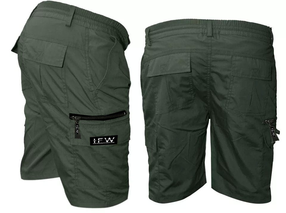 Men’s Elasticated Waist Light weight Cargo Combat Multi Pocket Shorts