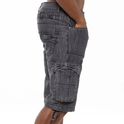 Men’s Cargo Combat Multi-Pocket Denim Shorts