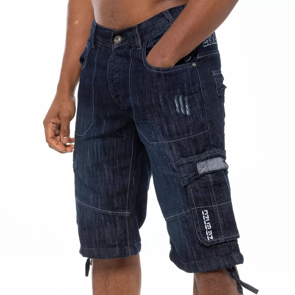 Men’s Cargo Combat Work Shorts – Multi-Pocket Denim Knee-Length Half Pants