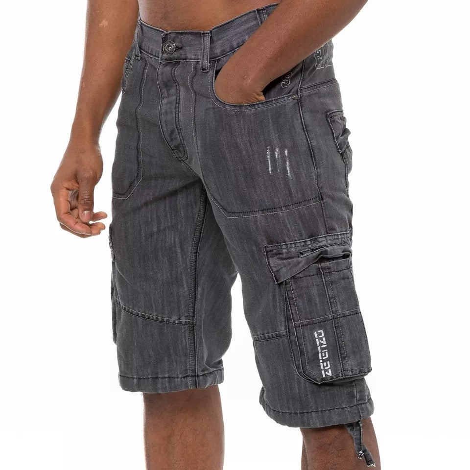 Men’s Cargo Combat Work Shorts – Multi-Pocket Denim Knee-Length Half Pants