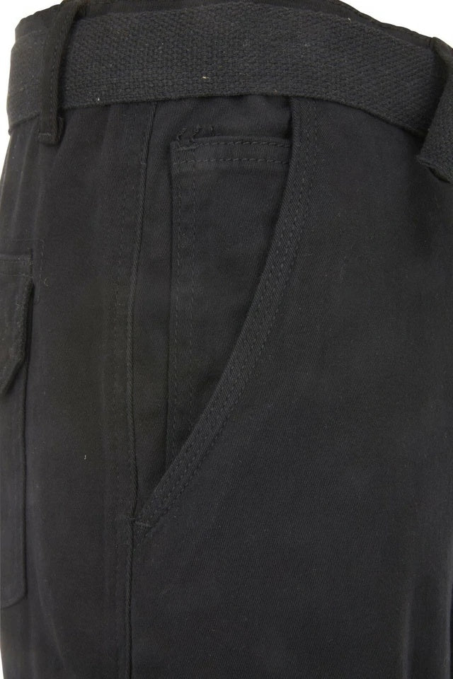 Men’s Stretch Cargo Shorts – Lightweight Cotton Twill Multi-Pocket Belted Casual Shorts