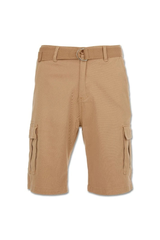Men’s Stretch Cargo Shorts – Lightweight Cotton Twill Multi-Pocket Belted Casual Shorts