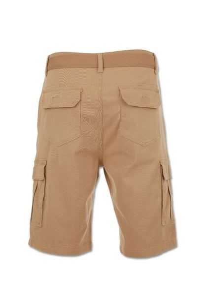 Men’s Stretch Cargo Shorts – Lightweight Cotton Twill Multi-Pocket Belted Casual Shorts