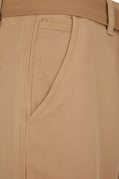 Men’s Stretch Cargo Shorts – Lightweight Cotton Twill Multi-Pocket Belted Casual Shorts