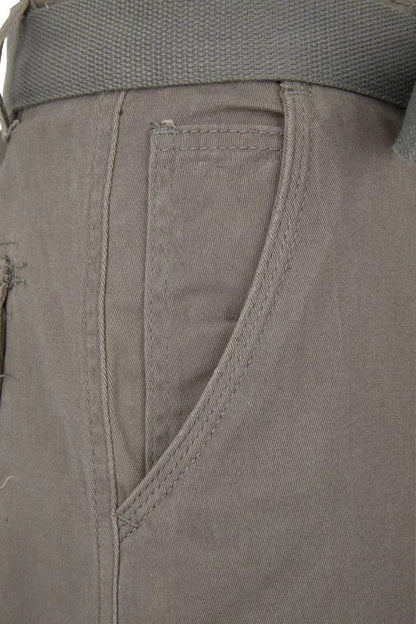 Men’s Stretch Cargo Shorts – Lightweight Cotton Twill Multi-Pocket Belted Casual Shorts