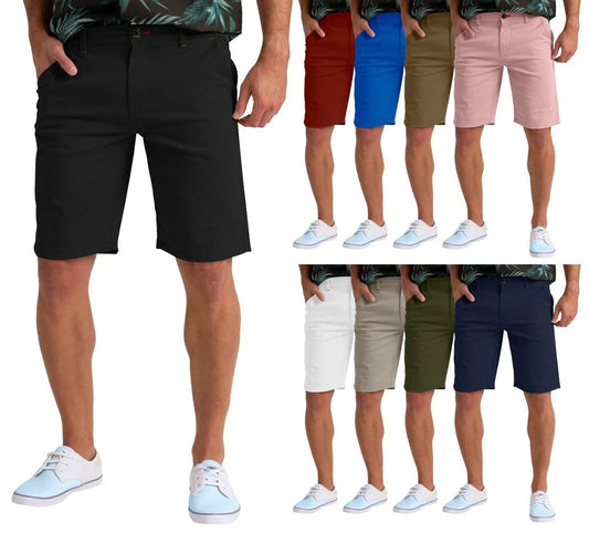 Men’s Stretch Cotton Chino Shorts – Summer Casual Half Pants, Lightweight Cargo Combat Style