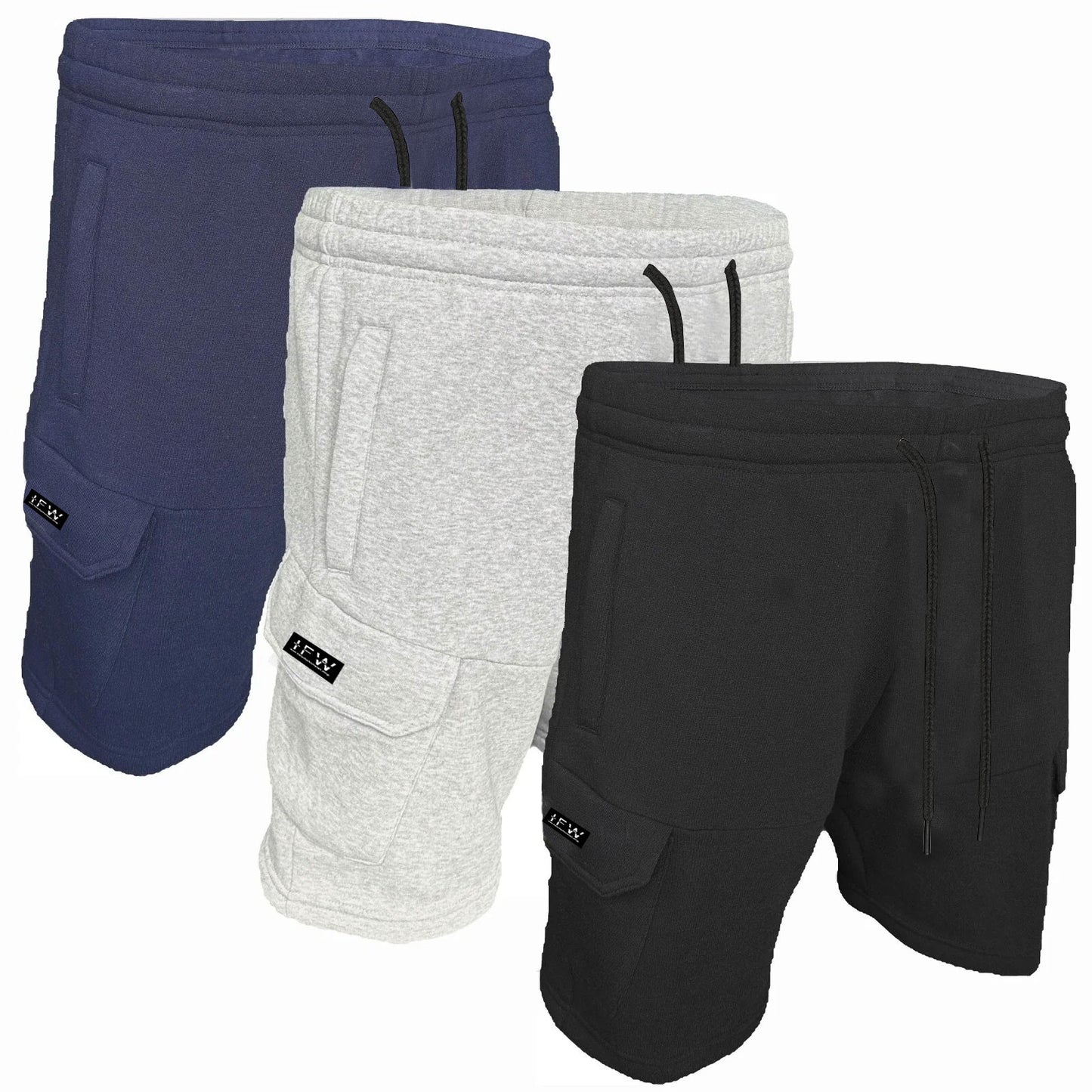 Men’s Fleece Cargo Combat Shorts With Zipper Pockets – Summer Gym & Work Wear Style