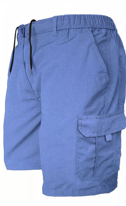 Men’s Cargo Combat Shorts Multi Pocket Elastic Waist Lightweight Plain Summer Short