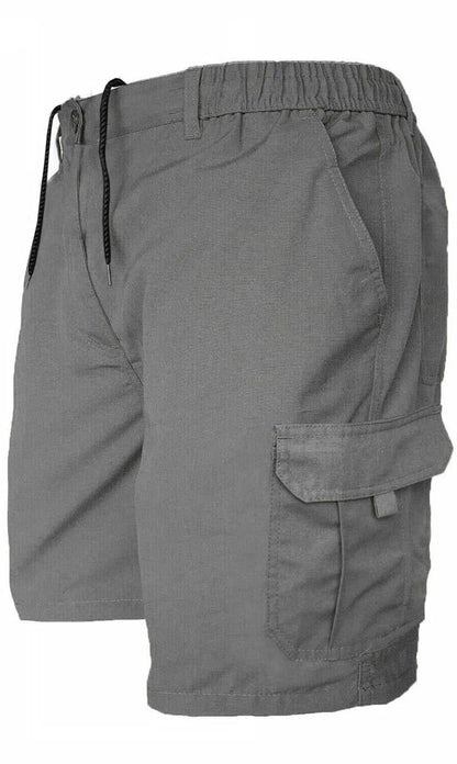 Men’s Cargo Combat Shorts Multi Pocket Elastic Waist Lightweight Plain Summer Short