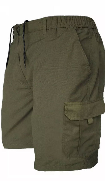 Men’s Cargo Combat Shorts Multi Pocket Elastic Waist Lightweight Plain Summer Short