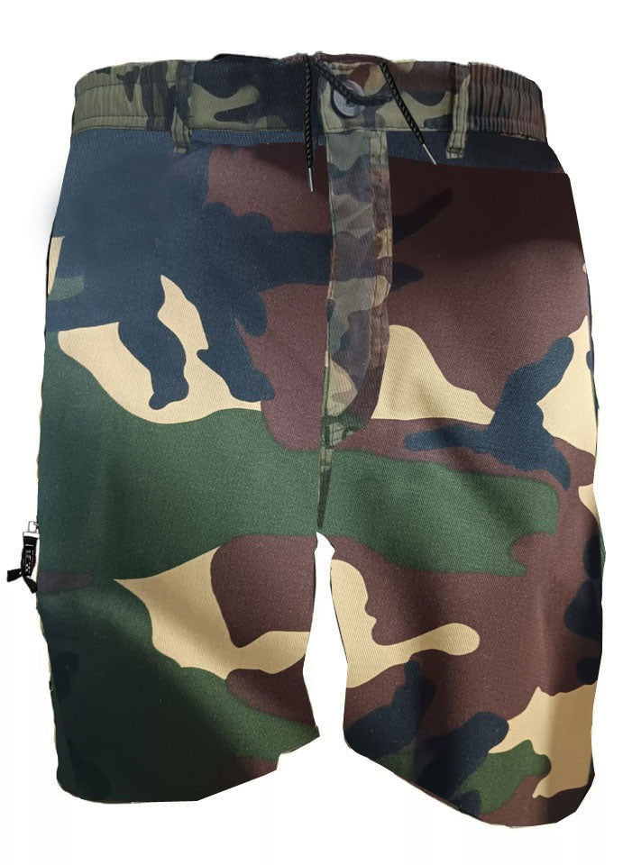 Men’s Plain Elasticated Waist Lightweight Cargo Shorts Cotton Multi Pocket Combat S-2XL