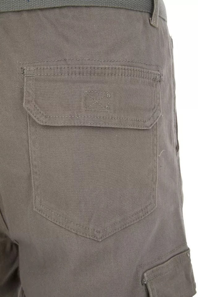 Men’s Lightweight Cotton Twill Multi Pocket Belted Shorts