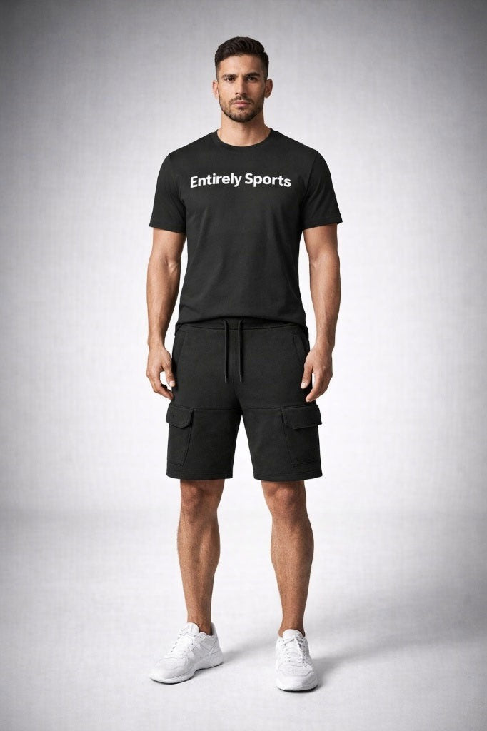 Men’s Fleece Cargo Combat Shorts With Zipper Pockets – Summer Gym & Work Wear Style