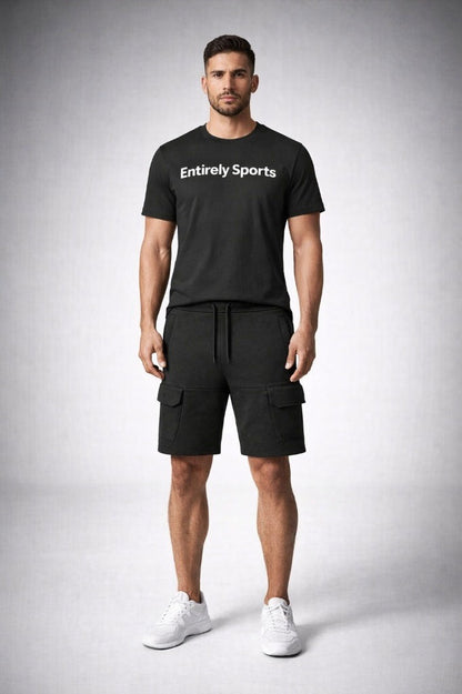 Men’s Fleece Cargo Combat Shorts With Zipper Pockets – Summer Gym & Work Wear Style