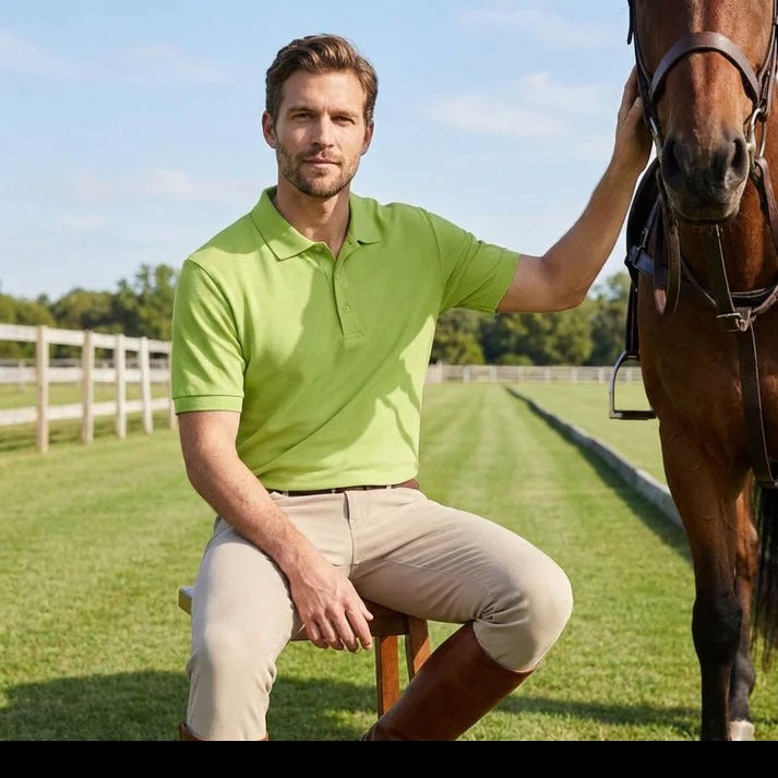 Men’s Short Sleeve Polo Shirt – Plain Piqué Golf, Work & Casual Top