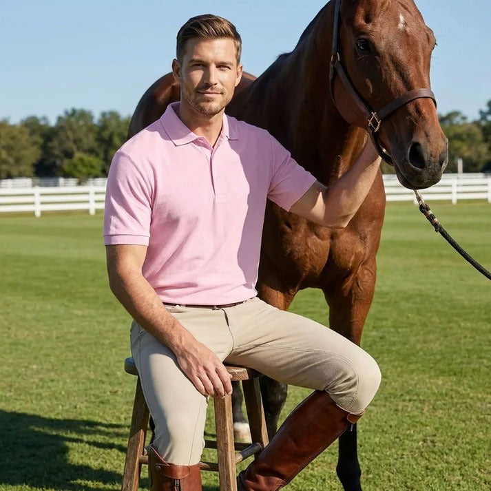 Men’s Short Sleeve Polo Shirt – Plain Piqué Golf, Work & Casual Top