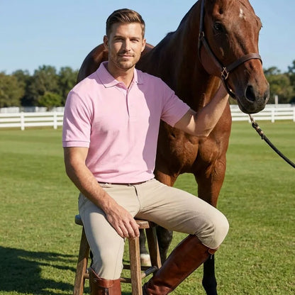 Men’s Short Sleeve Polo Shirt – Plain Piqué Golf, Work & Casual Top