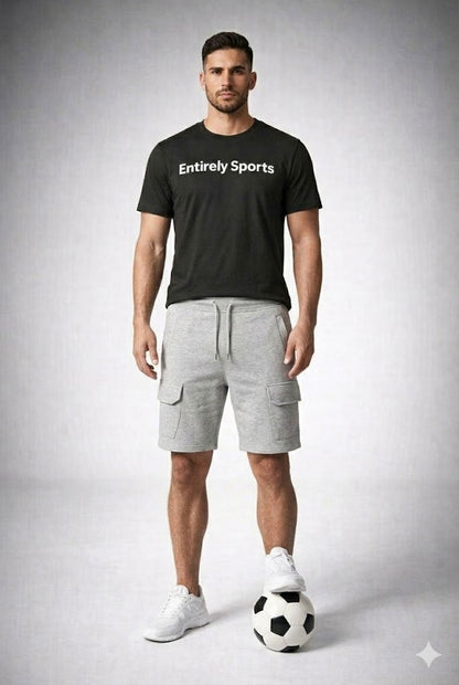 Men’s Fleece Cargo Combat Shorts With Zipper Pockets – Summer Gym & Work Wear Style
