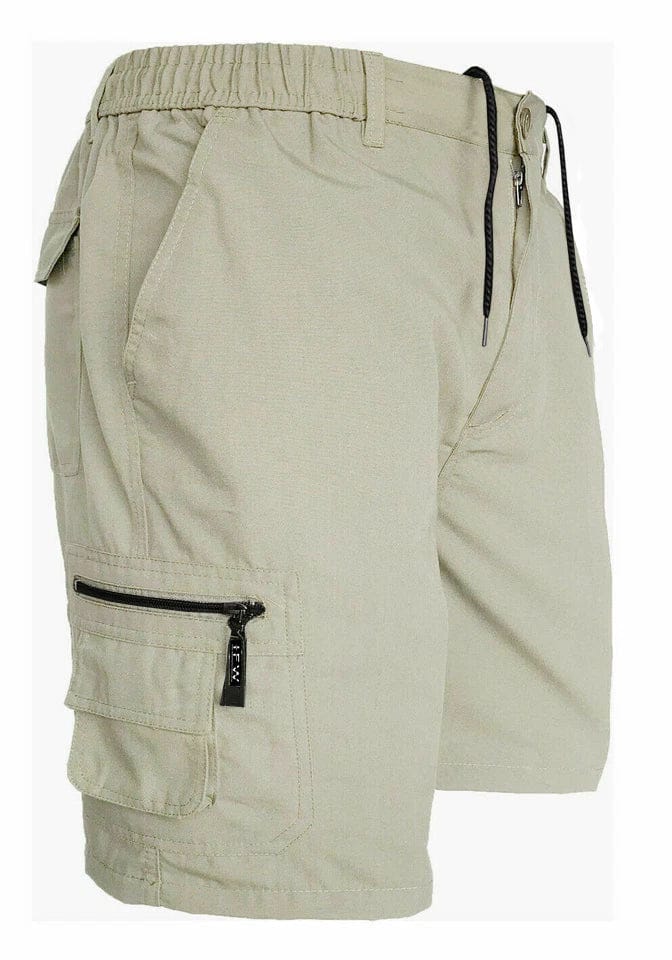 Men’s Cargo Combat Multi Pocket Elastic Waist Lightweight Shorts