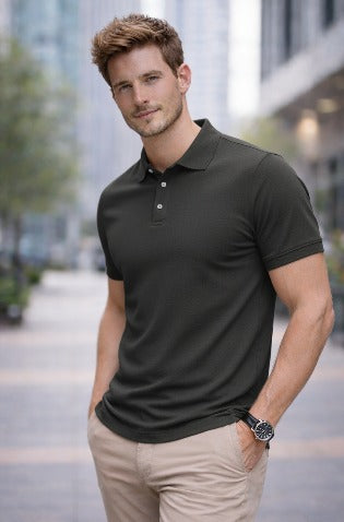 Men’s Short Sleeve Polo Shirt – Plain Piqué Golf, Work & Casual Top